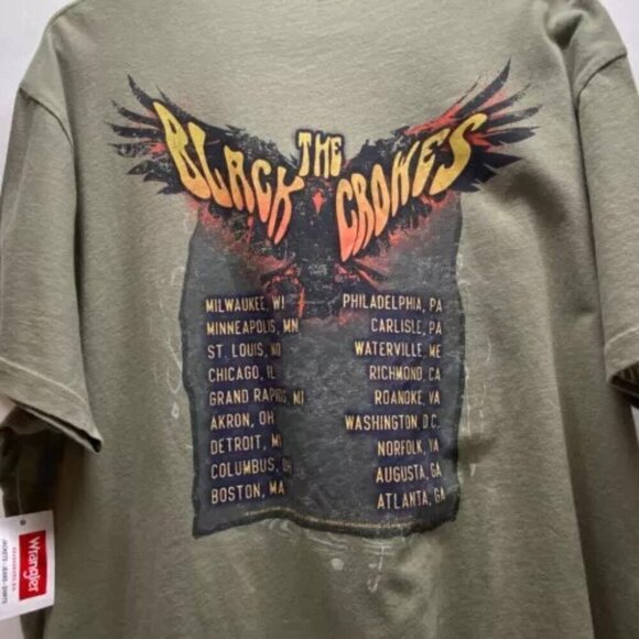 The Black Crows Concert T-Shirt by Wrangler XL Green Classic Fit 100% Cotton NWT - Picture 9 of 12